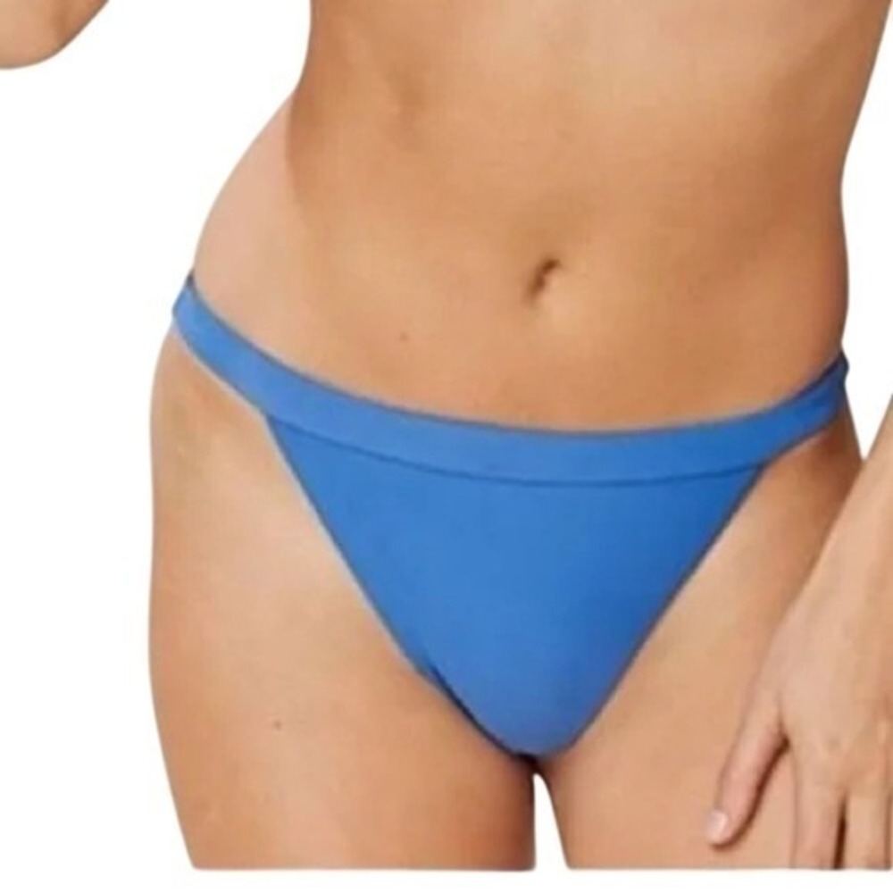 NWT Andie The Caicos High Cut Bikini Bottom Horizon Blue Size M